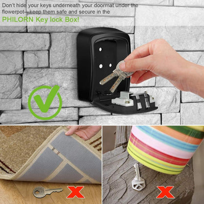 Schlüsseltresor Zahlencode Wetterfest Wand Tür Befestigung Ultra-Robust Schwarz