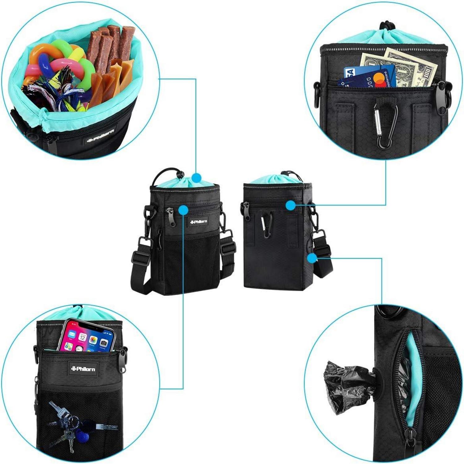 Leckerlie Beutel Wasserdicht Reflektierend mit Poop Tasche Blau