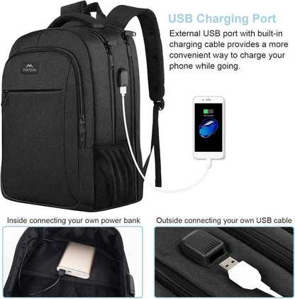 Großer Laptop Rucksack 17,3 Zoll USB Ladeanschluss Anti-Diebstahl Business