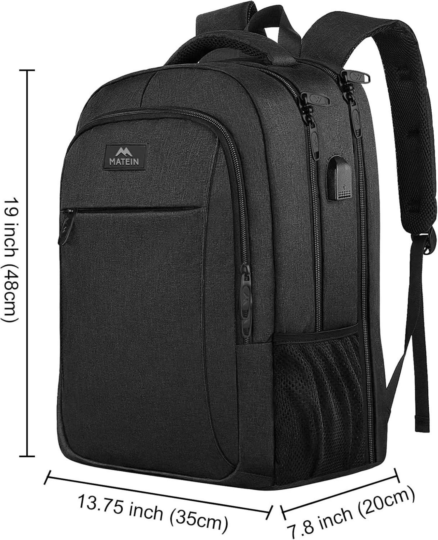 Großer Laptop Rucksack 17,3 Zoll USB Ladeanschluss Anti-Diebstahl Business