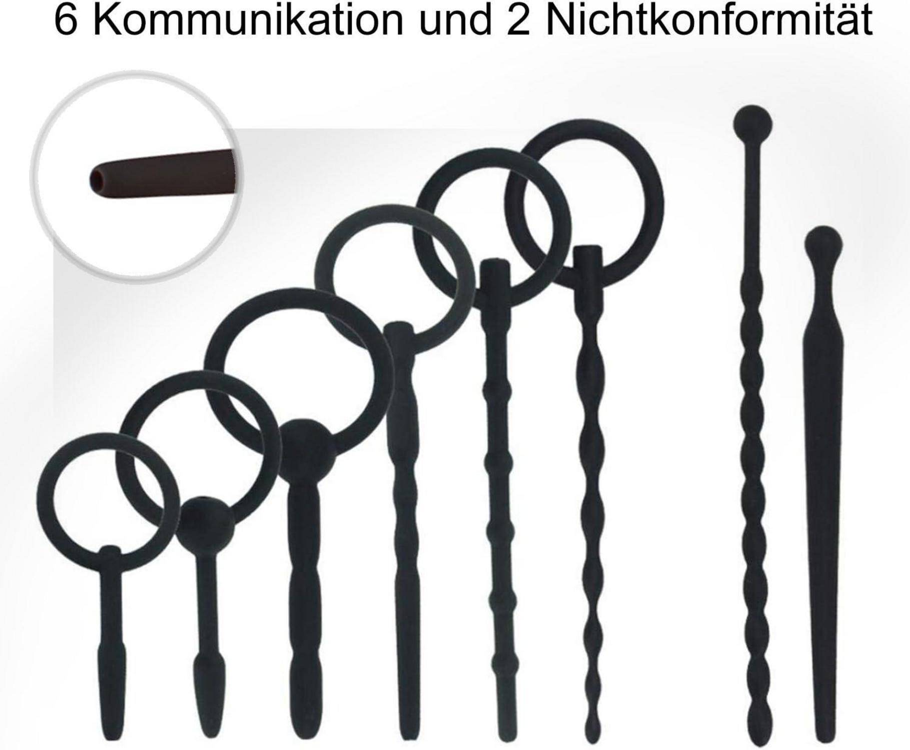 8er Silikon Dilator Set Penis Plug Harnröhren Analkette Prostata