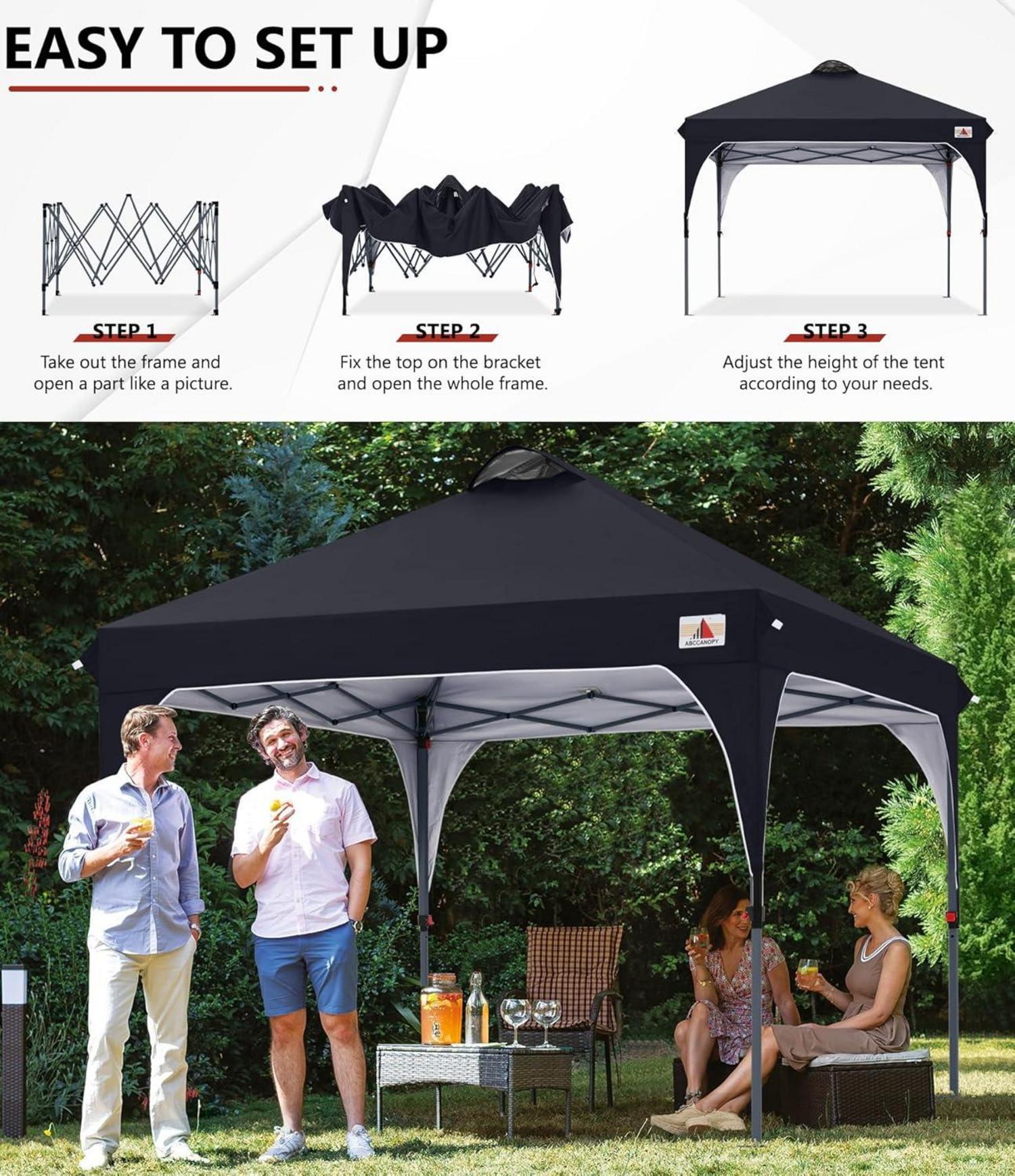 Wasserdichter Pop-Up Pavillon 3x3M Festival Sonnenschutz Rolltragetasche
