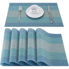 CHAOCHI Platzsets Blau PVC 6er Set Hitzebeständig 30x45cm