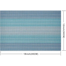 CHAOCHI Platzsets Blau PVC 6er Set Hitzebeständig 30x45cm