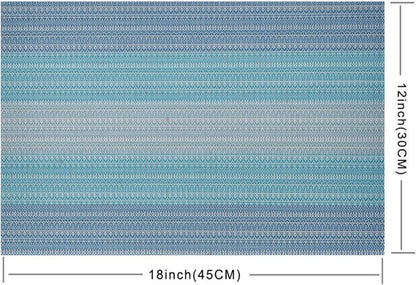 CHAOCHI Platzsets Blau PVC 6er Set Hitzebeständig 30x45cm