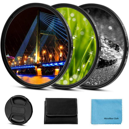 52mm Fotover Sternfilter Set 3er Pack mit Objektivdeckel und