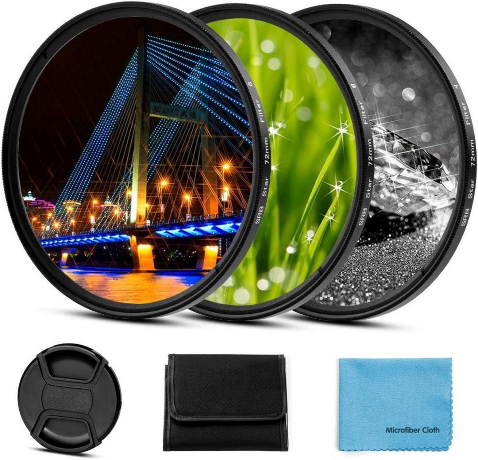 82mm Fotover Sternfilter Set mit 3 Punkten (4, 6, 8) + Zubehör
