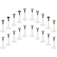 Labret Stecker Set Kristall Bioflex 16G 10mm