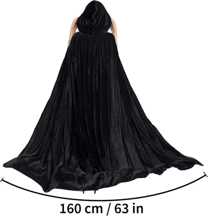 Myir JUN Umhang mit Kapuze Unisex Vampir Kostüm Halloween - Schwarz XXL