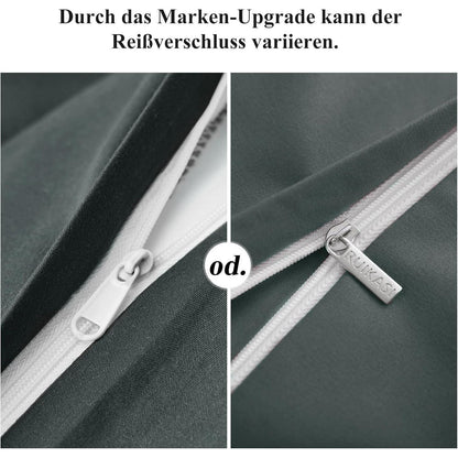 Bettwäsche 200x200 Anthrazit Mikrofaser 3tlg. Set mit
