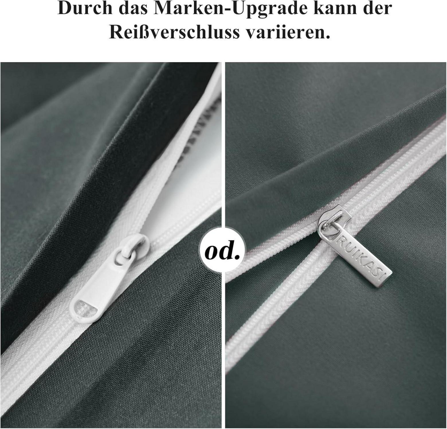 Bettwäsche 200x200 Grau - 3tlg. Set Anthrazit mit Kissenbezüge