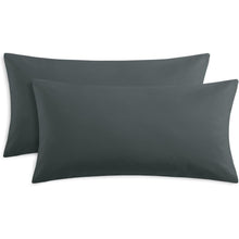 Kissenbezug 40x80 2er Set Grau Kopfkissenbezug Mikrofaser