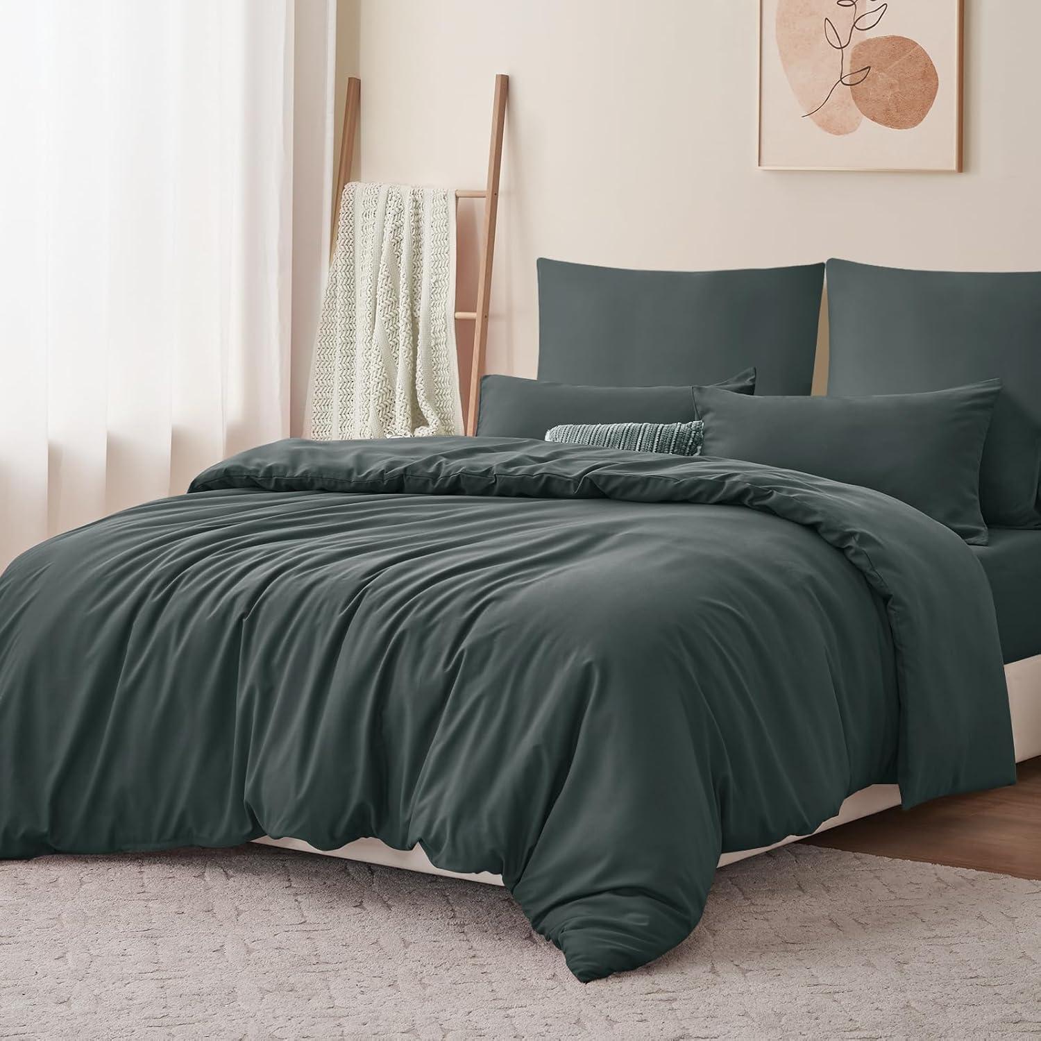 Bettwäsche 200x220 Grau Anthrazit Mikrofaser Set