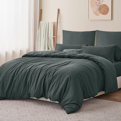 Bettwäsche 200x220 Grau Anthrazit Mikrofaser Set