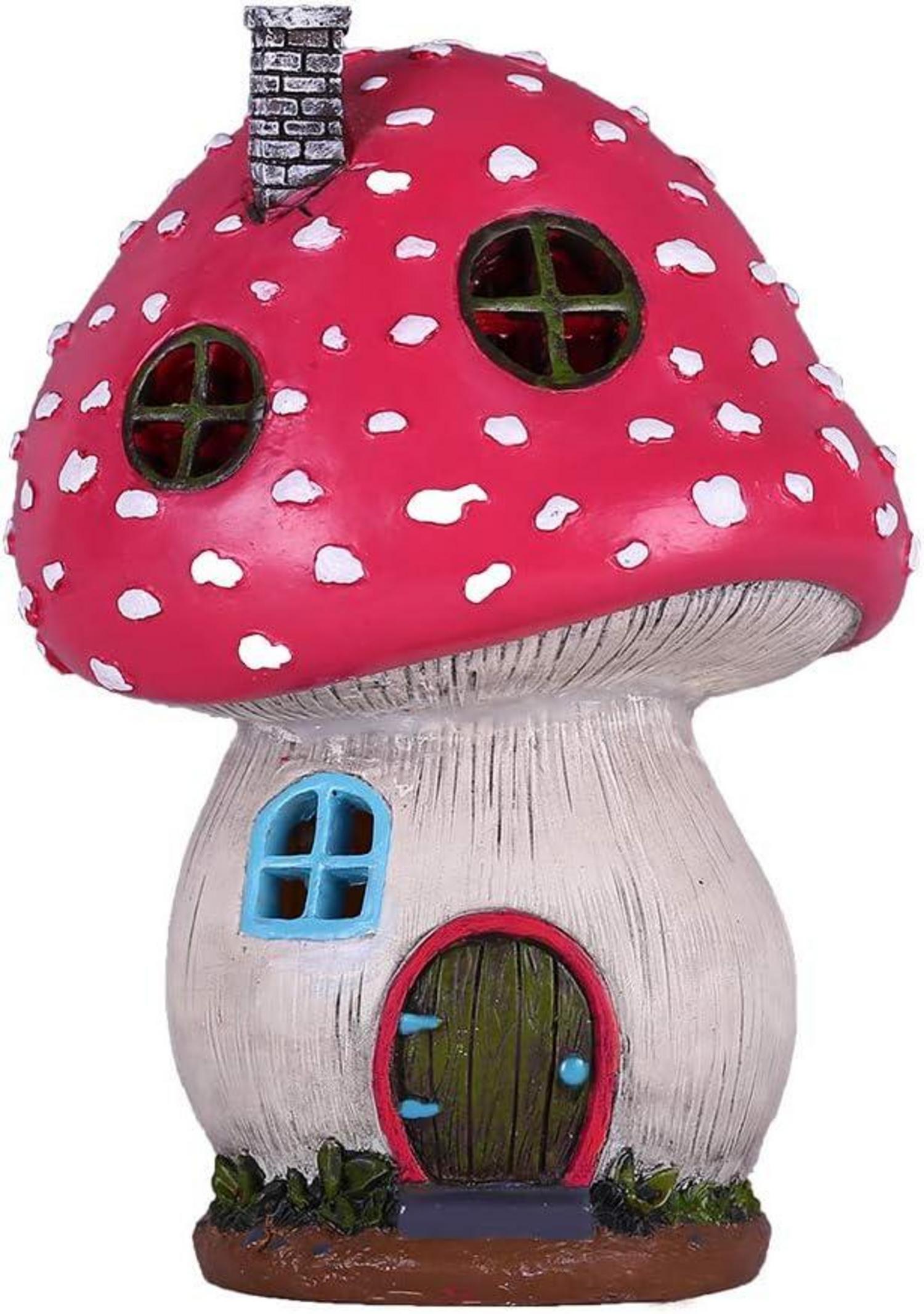 Gartendeko Solar Feenhaus Pilz Elfenhaus Gartenbeleuchtung