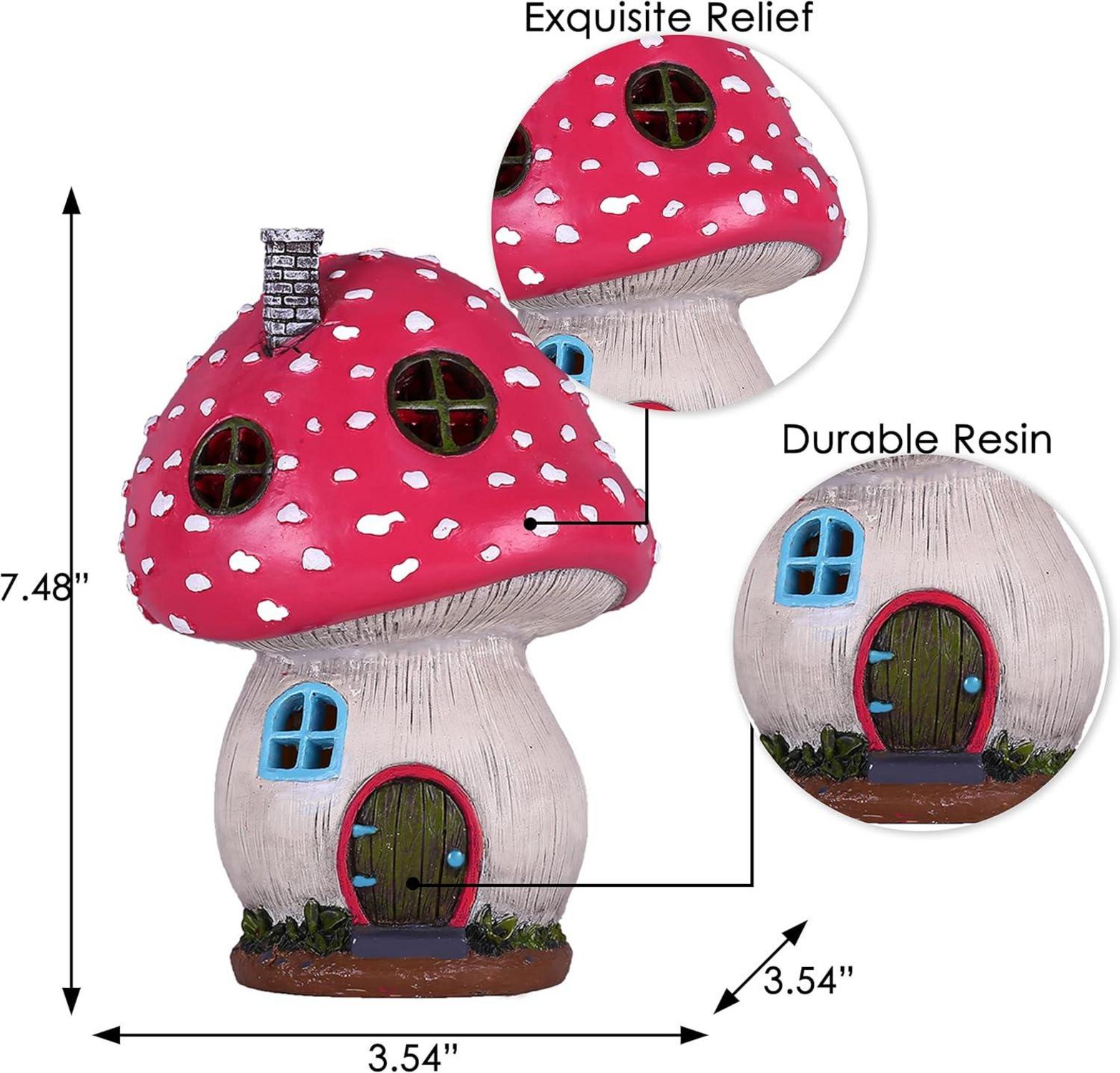 Gartendeko Solar Feenhaus Pilz Elfenhaus Harz 19cm