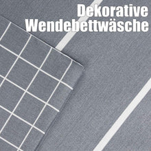 Bettwäsche 155x220 Grau-Weiß Gestreift 100% Baumwolle