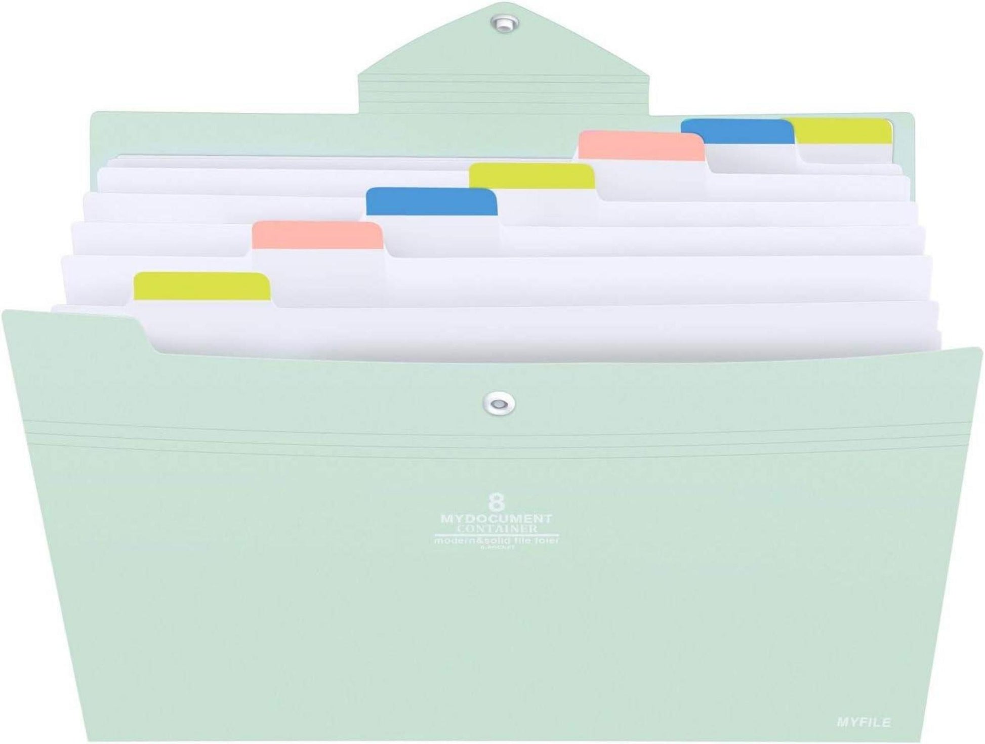 Dokumentenmappe mit 7 Fächern und Druckknopf Blau A4