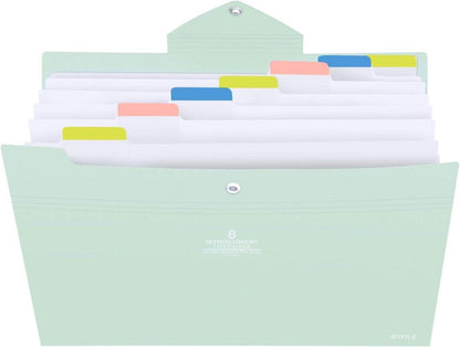 Dokumentenmappe mit 7 Fächern und Druckknopf Blau A4