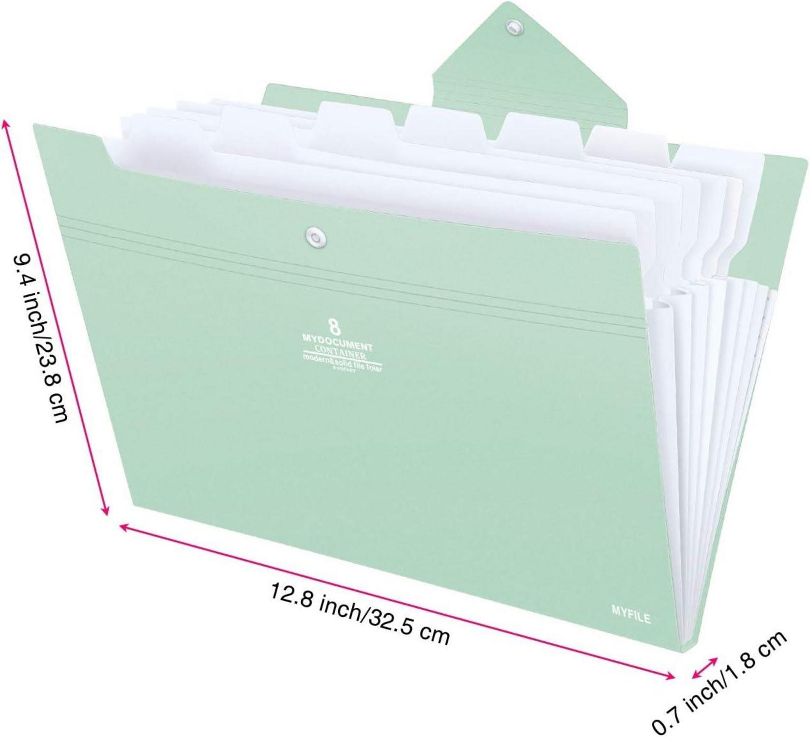 Dokumentenmappe A4 7 Fächer blau Druckknopf Organizer Folder