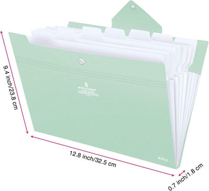 Dokumentenmappe A4 7 Fächer blau Druckknopf Organizer Folder