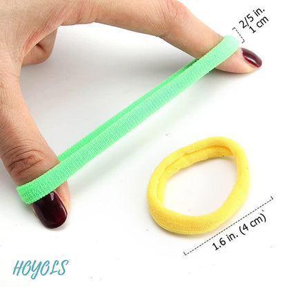 Haarband 100 Stück Set, Haargummis in 10 Farben, 4cm Pferdeschwanzhalter