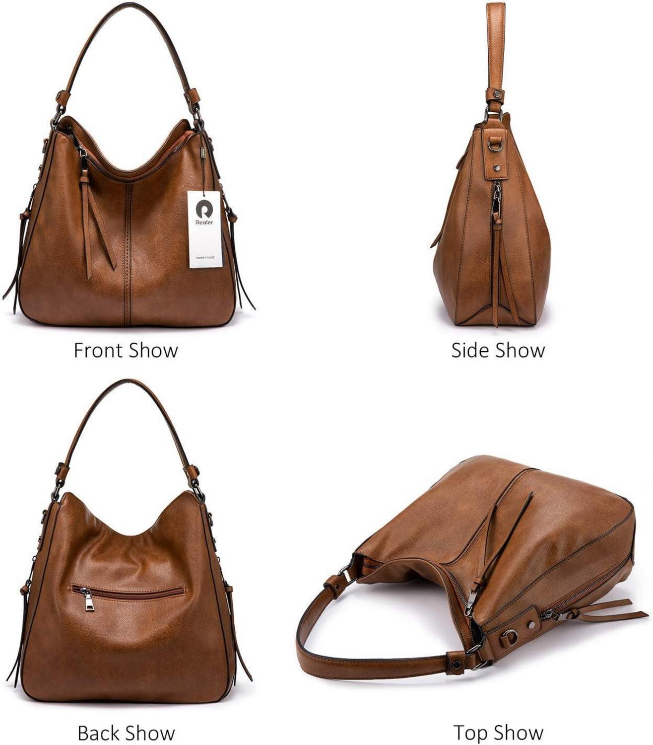 Handtasche Damen Lederimitat Umhängetasche Designer Hobo Braun