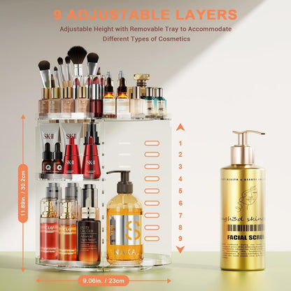 Make Up Organizer 360° Drehbar Transparent 7 Schichten