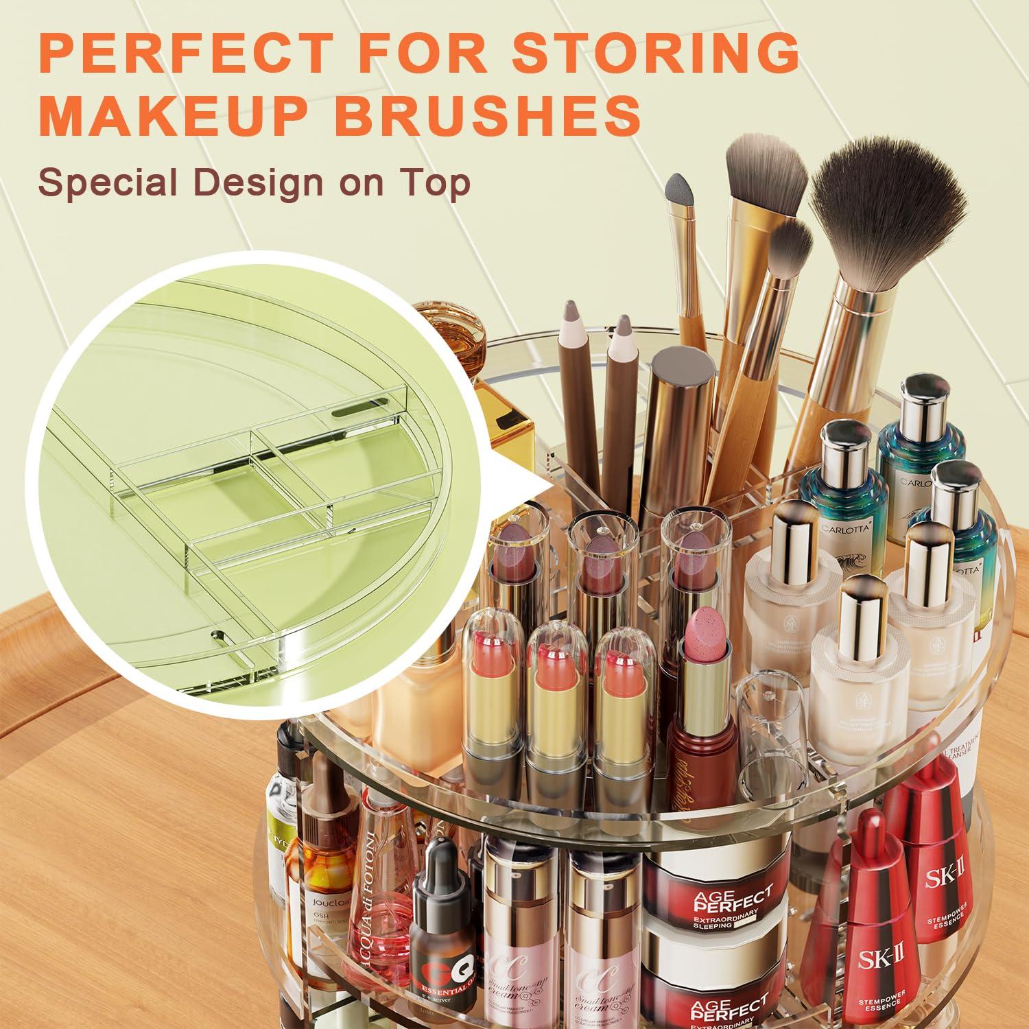 Auxmir 360° Drehbarer Make Up Kosmetik Organizer Transparent