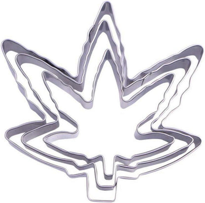Marihuana Blatt Ausstechform Set 3-teilig Rostfreier Stahl