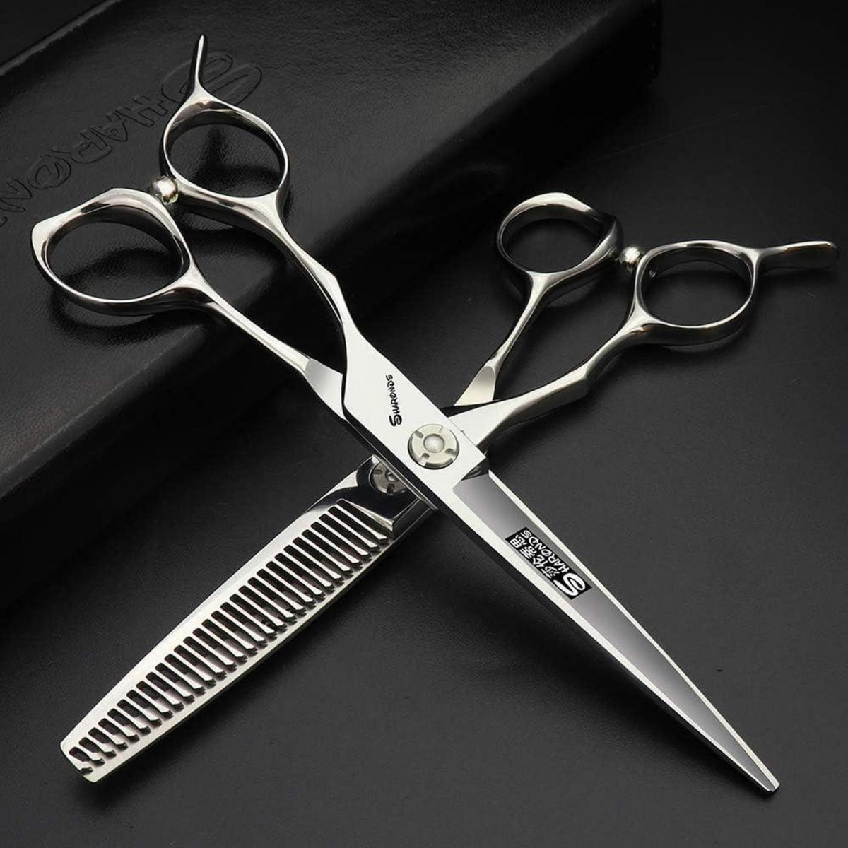 Linkshänder Friseurschere 6 Zoll – Japanisches 440C Stahl Set