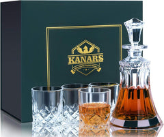 Whisky Karaffe Set mit Gläsern, Hochwertig, Kristallglas, Geschenkbox