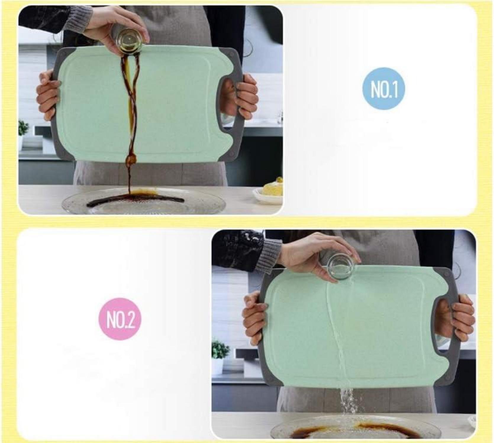 3er Set Schneidebretter aus Weizenstroh rutschfest spülmaschinenfest