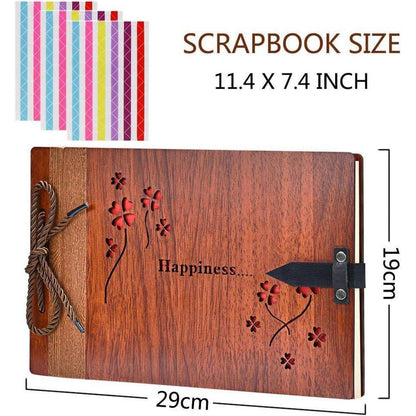 DIY Fotoalbum Holz 29x19cm Hochzeit Geschenk Valentinstag
