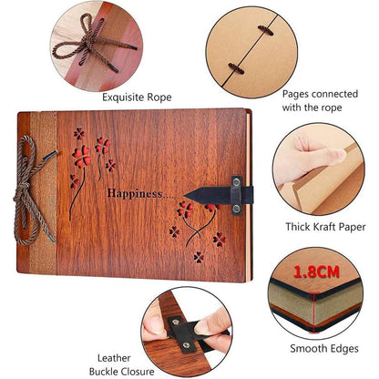 DIY Fotoalbum Holz 29x19cm Hochzeit Geschenk Valentinstag