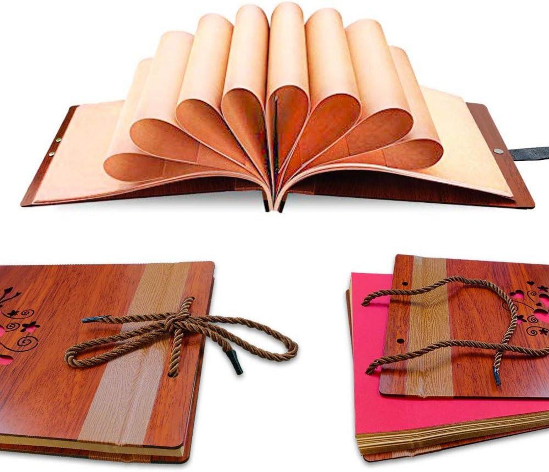 DIY Fotoalbum Holz 29x19cm Hochzeit Geschenk Valentinstag Weihnachten