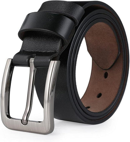Herren Ledergürtel Retro Vollrindleder 38mm 150cm Schwarz