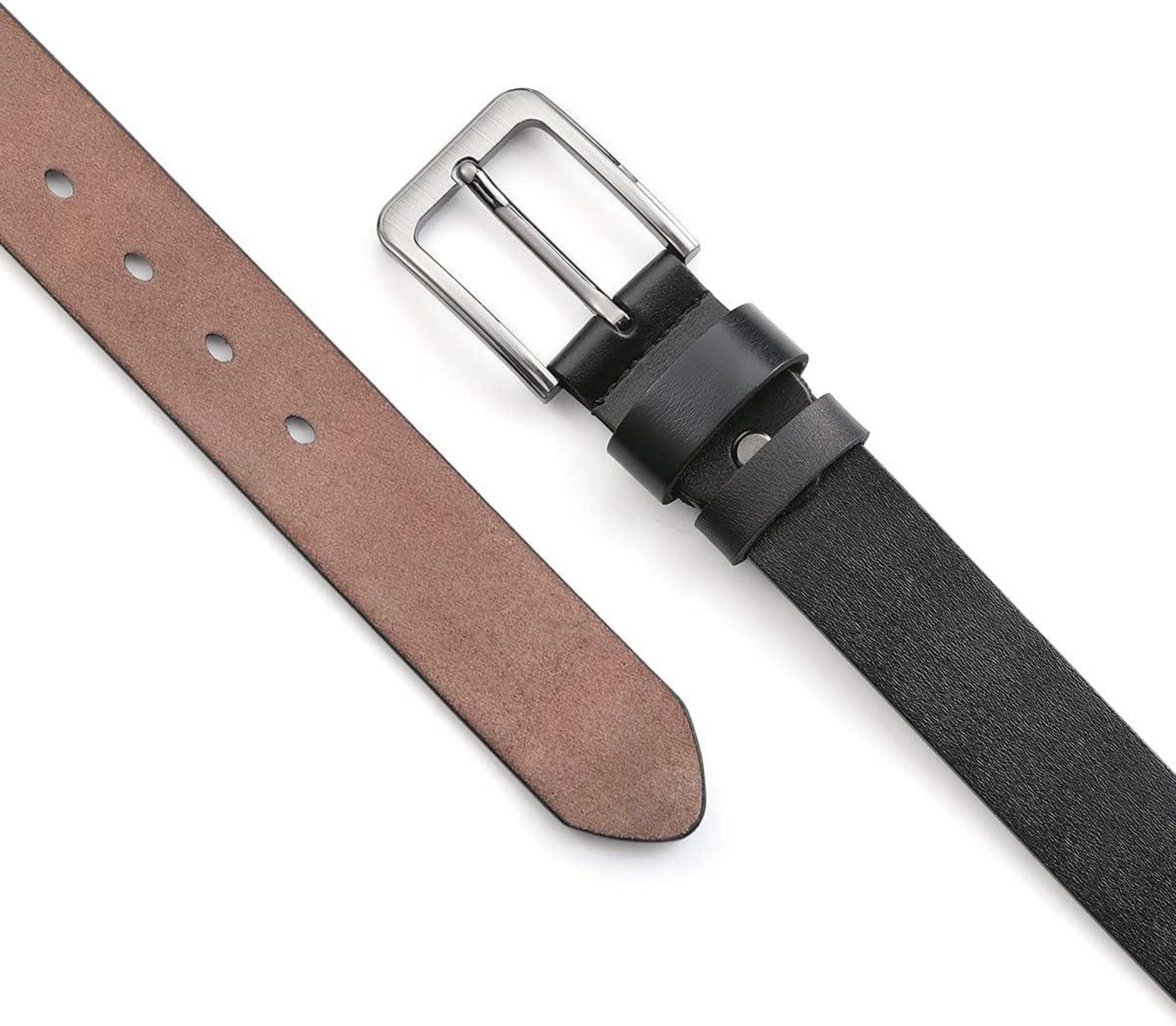 Herren Ledergürtel Retro Vollrindleder 38mm 150cm Schwarz