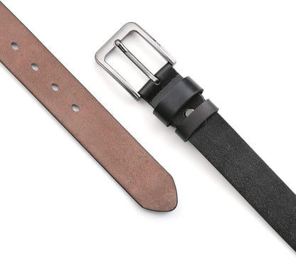 Herren Ledergürtel Retro Vollrindleder 38mm 150cm Schwarz