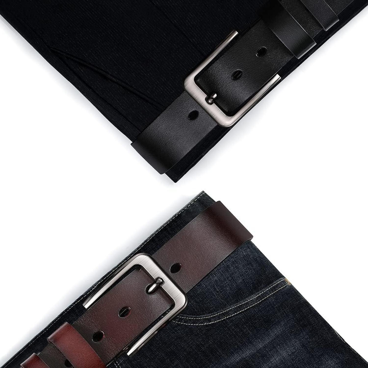 Ledergürtel Herren 110-175cm Schwarz Vollrindleder 38mm Breite