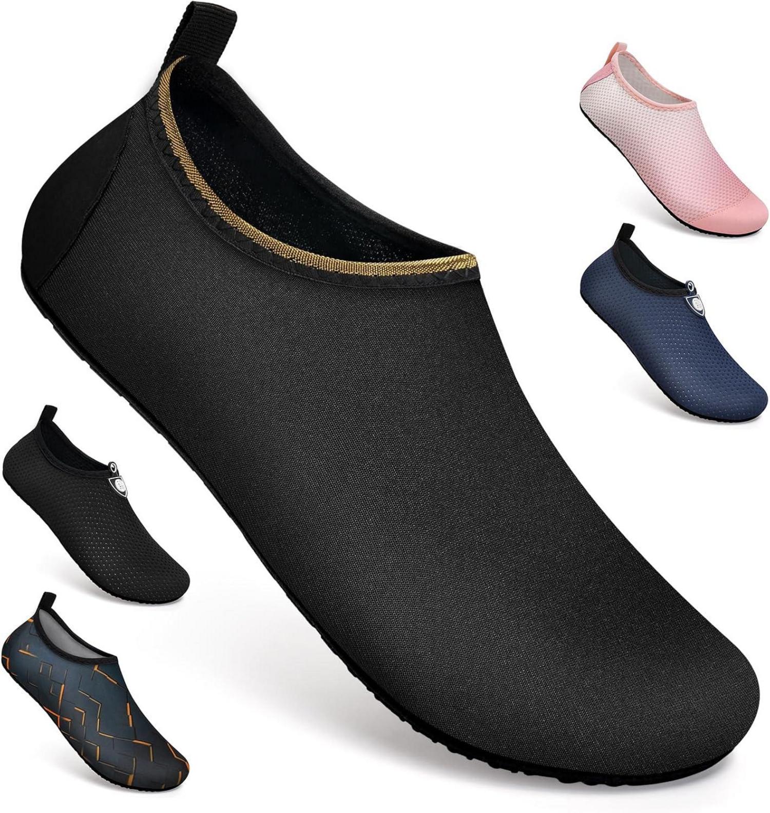 Wasserschuhe Aquaschuhe Strandschuhe für Damen Herren 34-47 Schwarz
