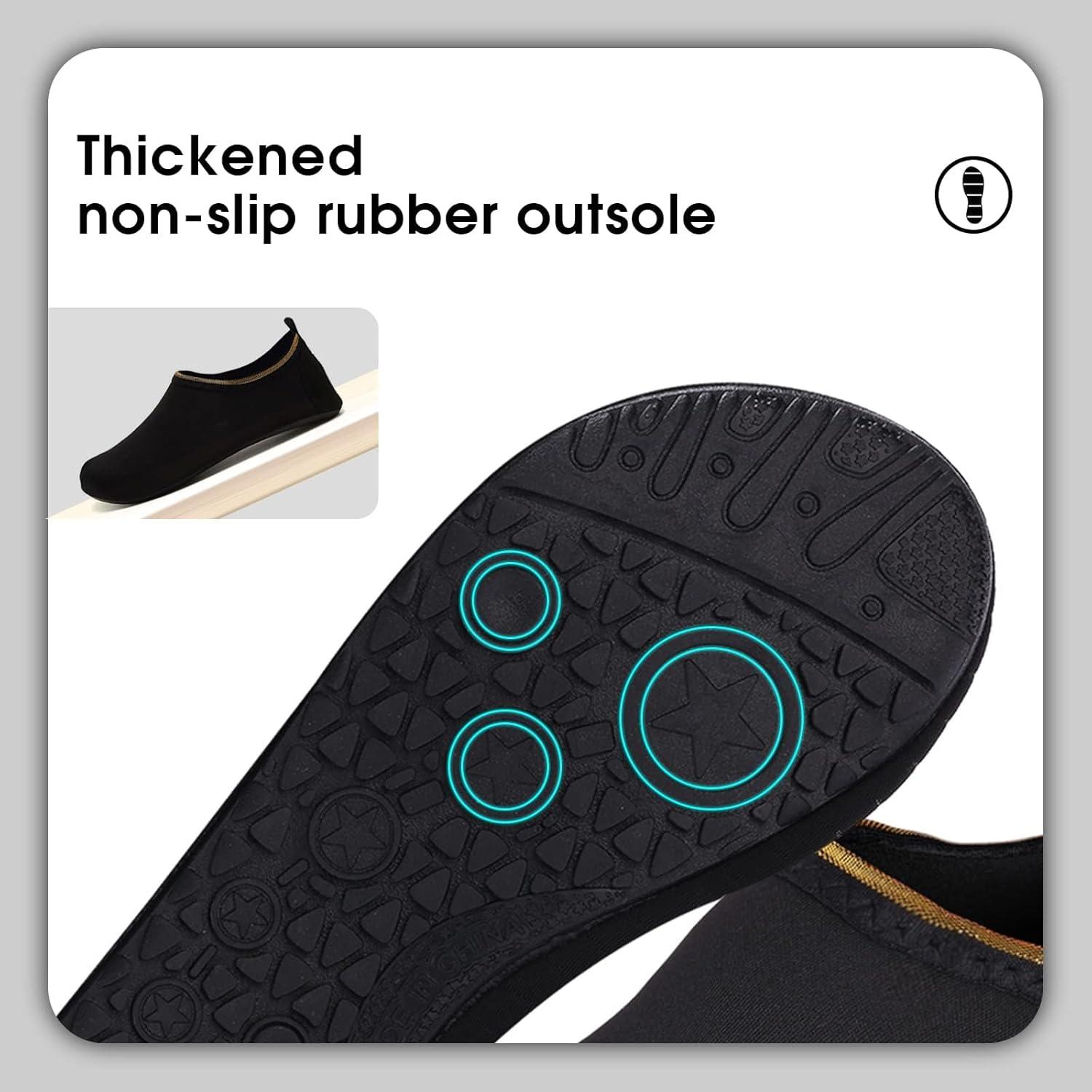 WateLves Badeschuhe Wasserschuhe Strandschuhe Aquaschuhe Surfschuhe Schwarz