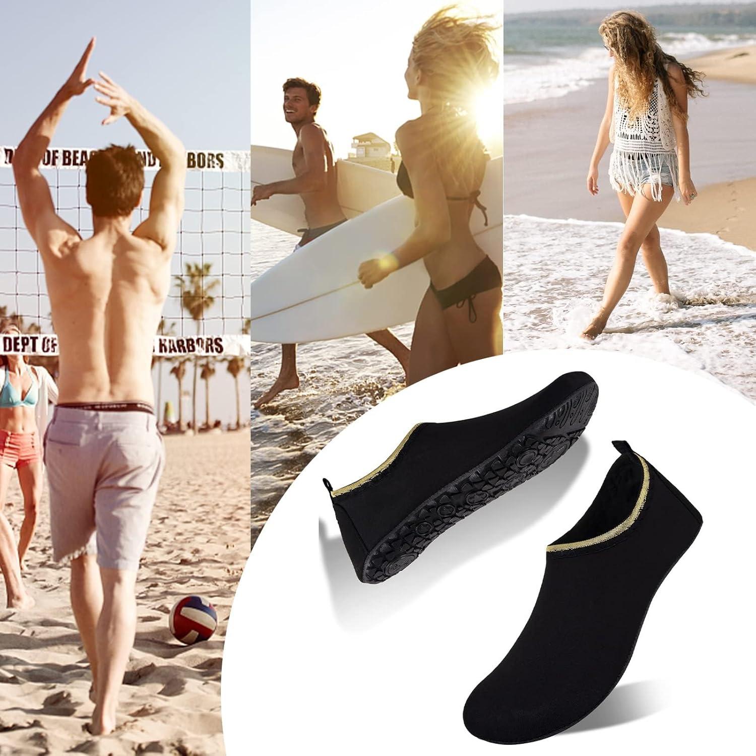 Unisex Aqua Schuhe Wasserschuhe Strandschuhe Surfschuhe 34-47 Schwarz