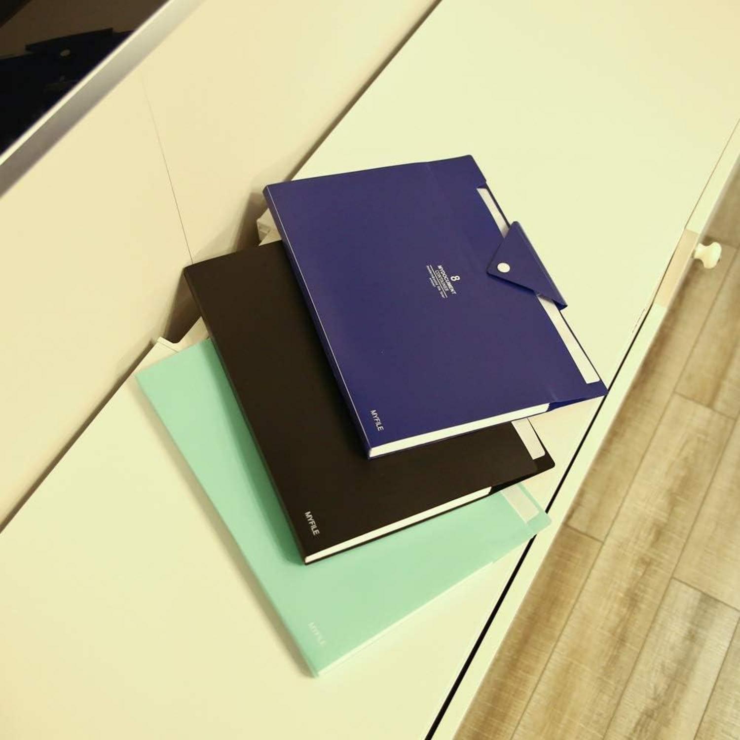 Dokumentenmappe A4 Fächermappe Organizer mit Verschlussknopf & 7 Fächern - Navy