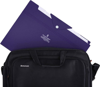 Dokumentenmappe A4 8 Fächer wasserdicht Organizer mit Druckknopf dunkelblau