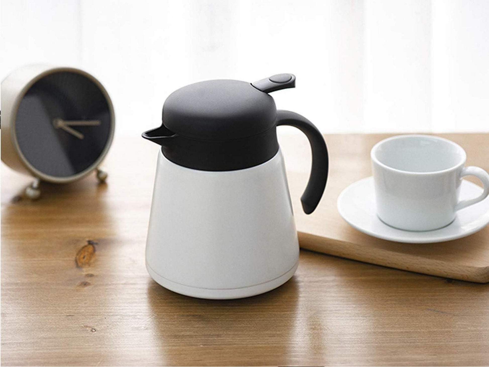 Thermoskanne 304 Edelstahl Doppelwand Isoliert Kaffee Tee Plunger 0.8L