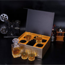Whiskey Karaffe Set: Kristallglas Dekanter 750ml + 4 Gläser