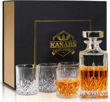 Whiskey Karaffe Set 750ml 4x 300ml Gläser Kristallglas 5-teilig