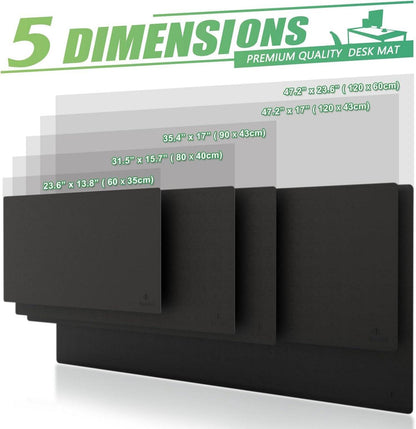 Knodel Tischunterlage 90x43cm Wasserdicht PVC Laptop Mauspad Büro Schwarz