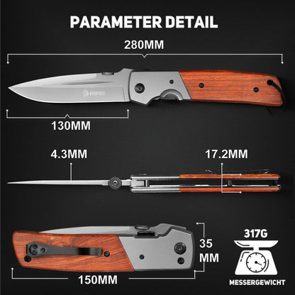 Klappmesser 28cm Einhandmesser mit Holzgriff Taschenmesser